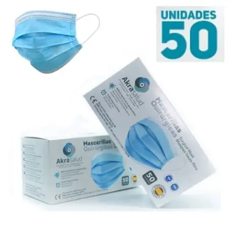 Mascarilla quirúrgica tipo IIR 3 certificación médica – Caja 50 uds